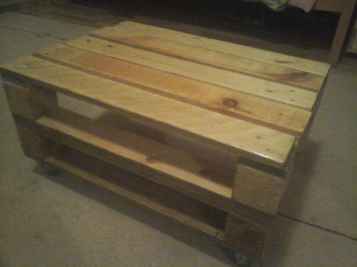 wooden pallet coffee table with wheels