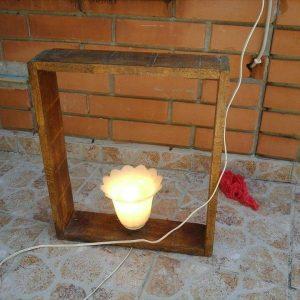 recycled pallet lamp