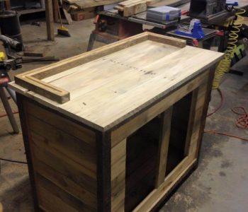 upcycled wooden pallet hutch counter