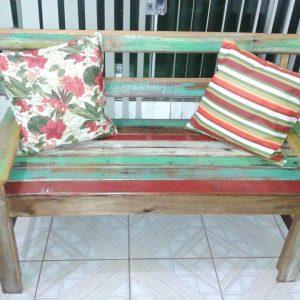 upcycled pallet patio bench