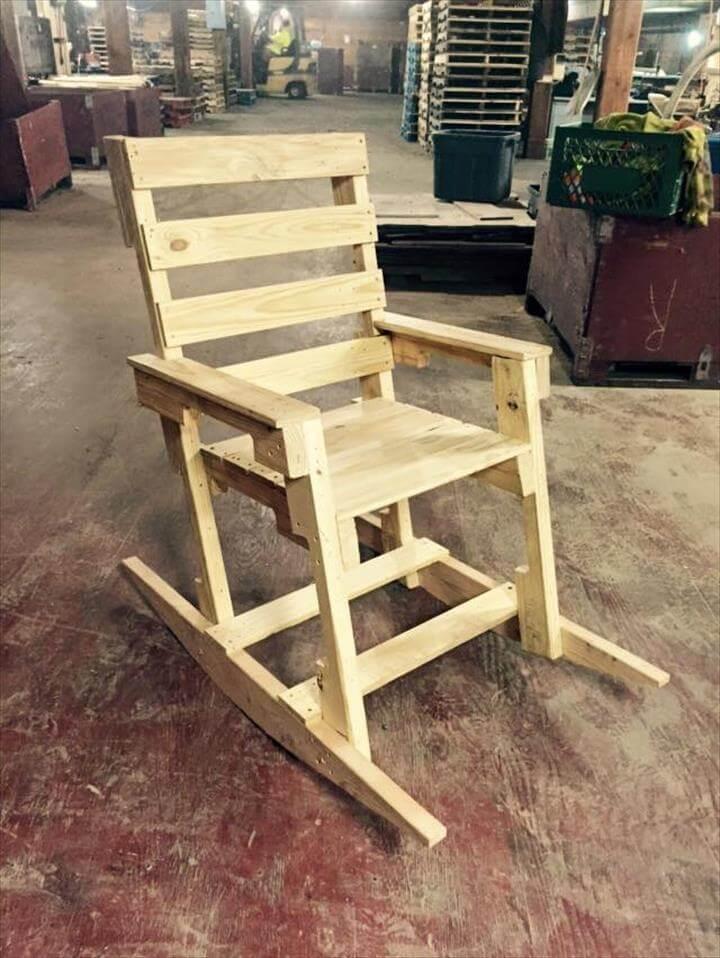 Rebuilt pallet rocking chair