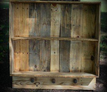 recycled pallet wall shelf with knobs