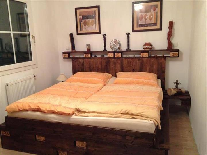 bed made from salvaged pallet