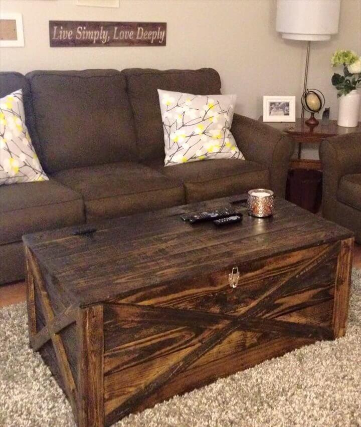 diy pallet storage friendly coffee table