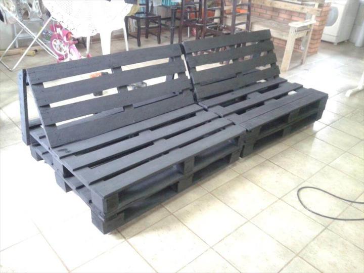 wooden pallet painted sofa frame