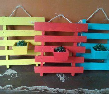 handcrafted pallet wall hanging planters
