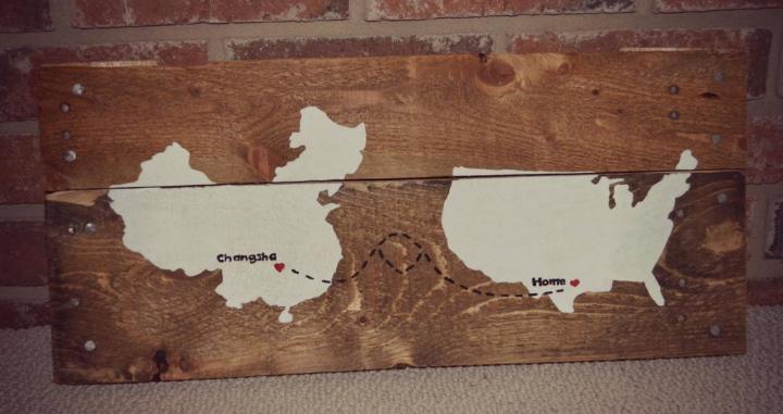 upcycled pallet map wall art