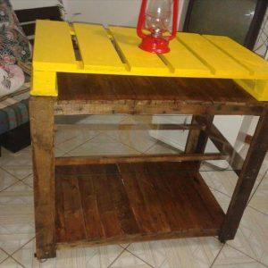 diy pallet yellow sofa table with wheels