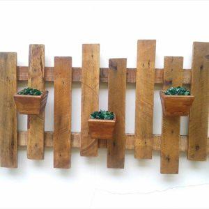 wooden pallet accent wall hanging planter