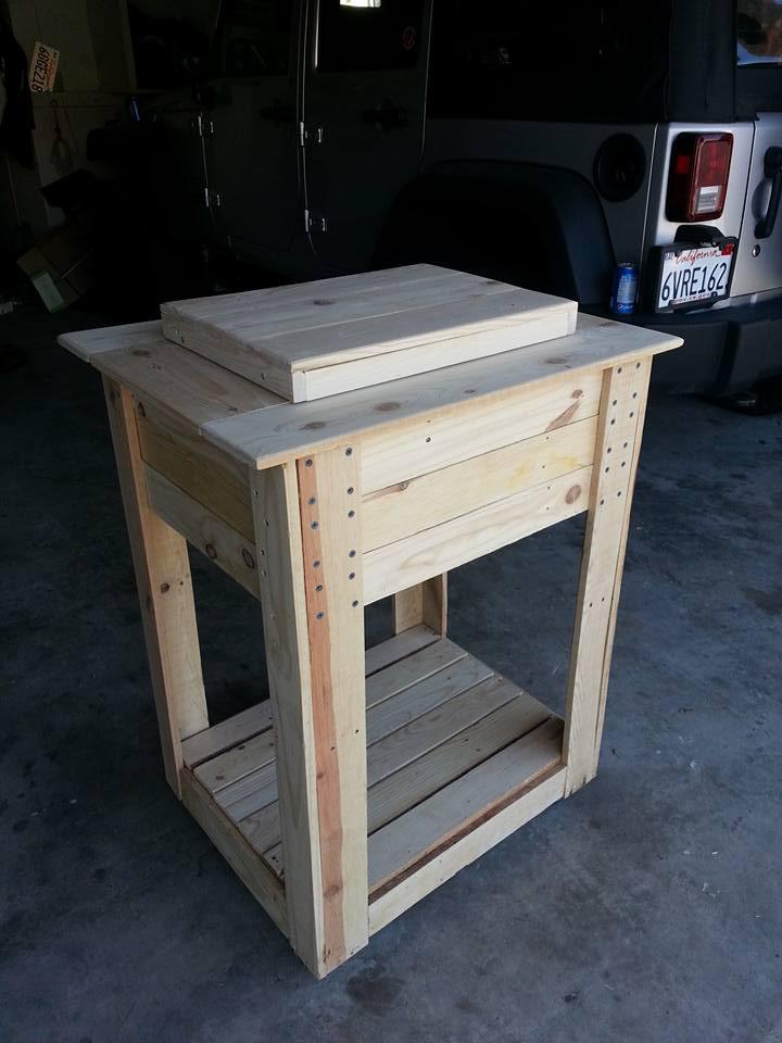 pallet-made ice chest and outdoor cooler