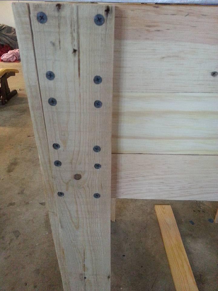 adding rows of screws to secure the legs