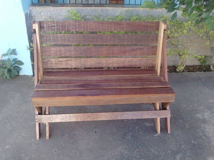 Diy Fold Able Pallet Bench Picnic Table Easy Pallet Ideas