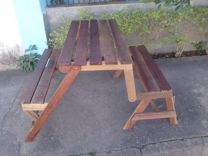 handmade wooden pallet picnic table