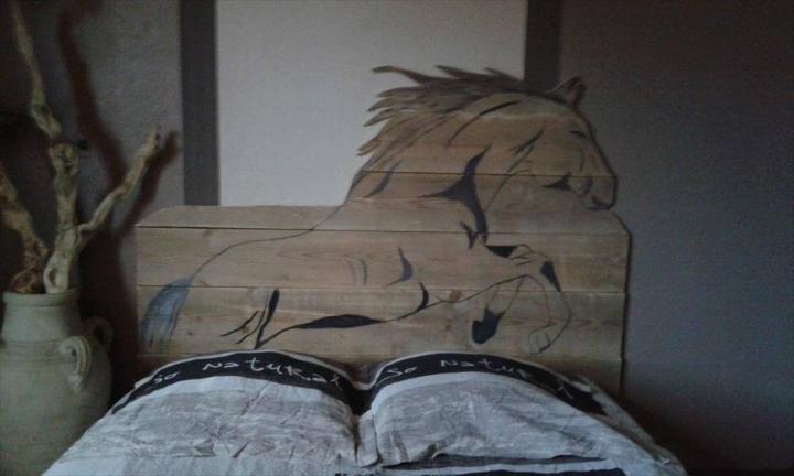 wooden pallet horse headboard