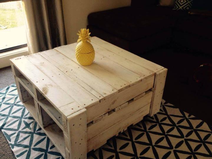 square shaped pallet living room coffee table