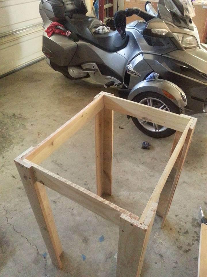 making the wooden base frame for cooler stand
