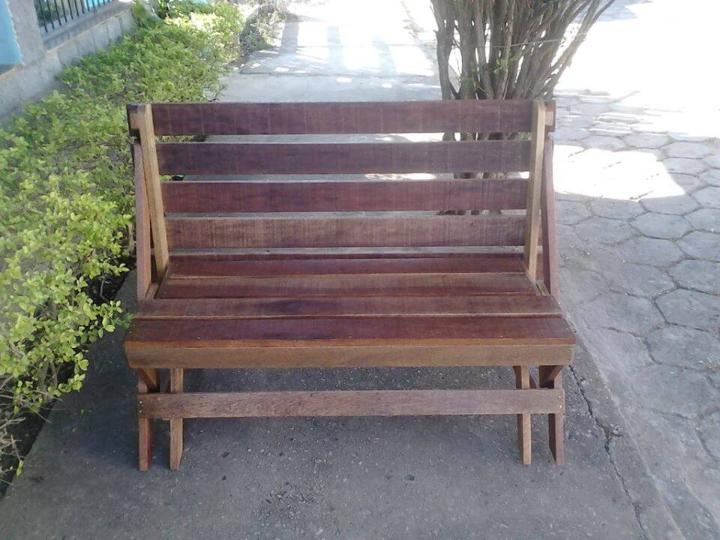 wooden pallet folding bench