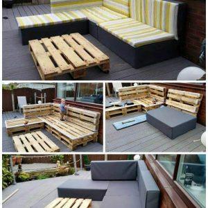 DIY Pallet Upholstered Sectional Sofa - Pallet Furniture Ideas - Pallet Ideas - easy Pallet Projects