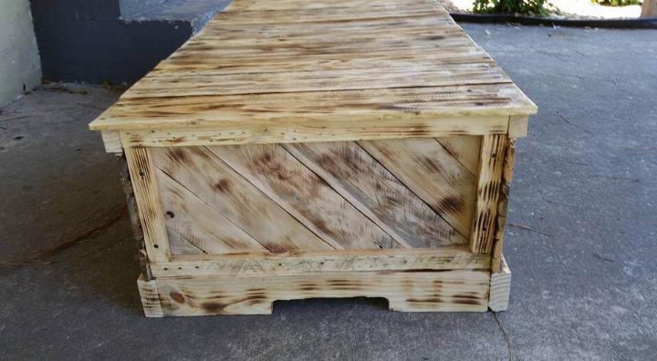 upcycled wooden pallet scorched coffee table