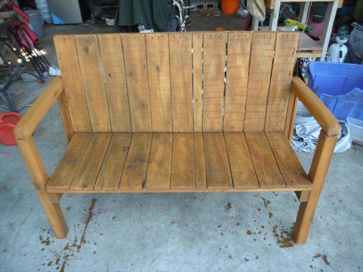 wooden pallet garden bench