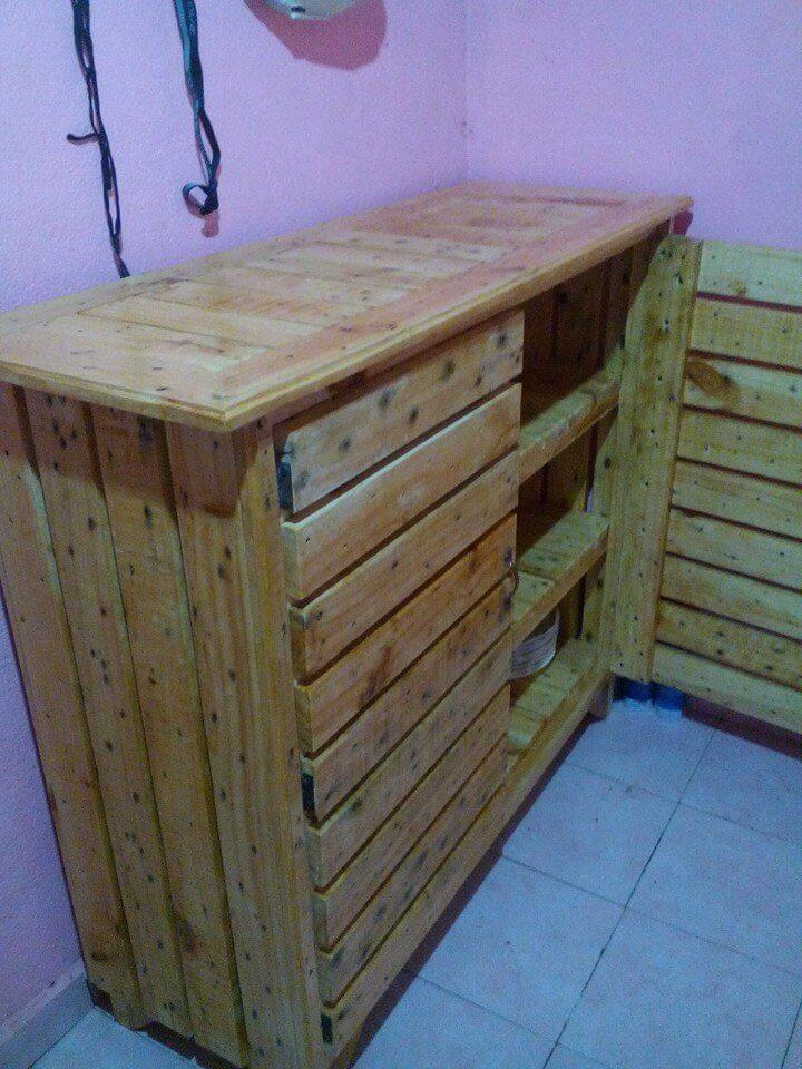 recycled pallet kitchen cabinet