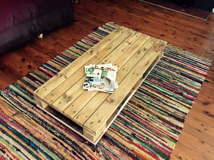repurposed pallet low coffee table