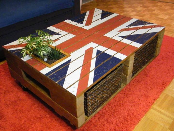 wooden pallet union jack coffee table