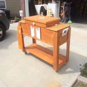 handcrafted pallet outdoor ice chest