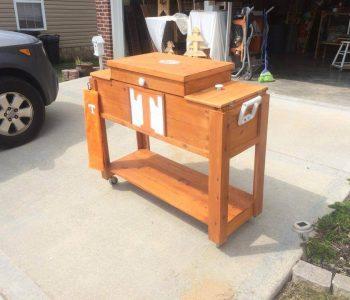 handcrafted pallet outdoor ice chest