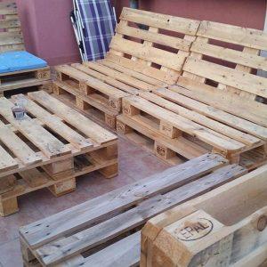 rustic pallet wood patio sofa set