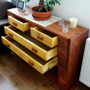 repurposed pallet chest of drawer