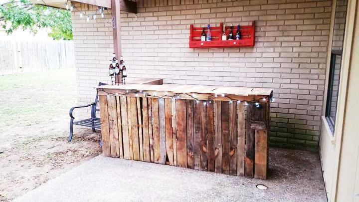 upcycled wooden pallet bar counter