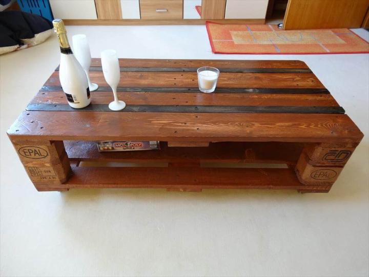 diy EPAL pallet coffee table with storage