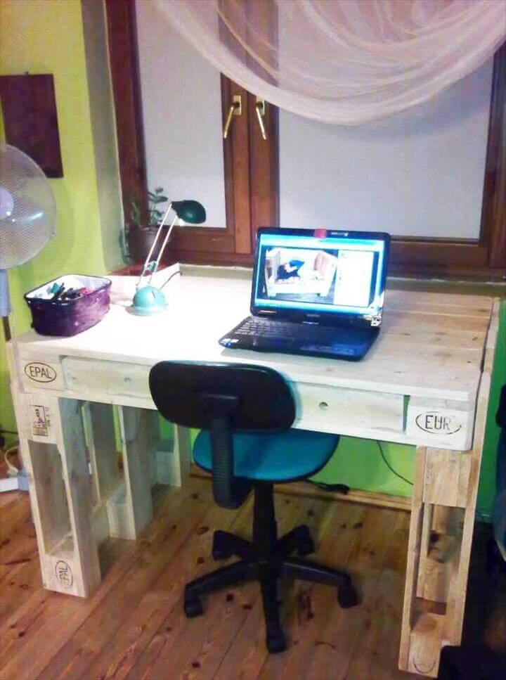 diy pallet wood laptop desk
