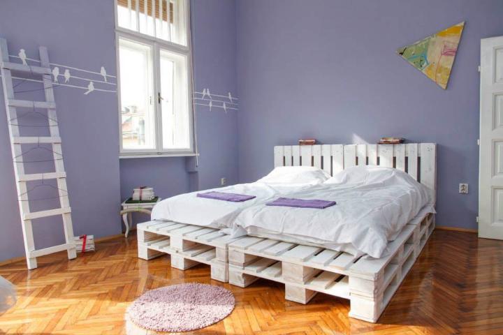 wooden pallet double bed