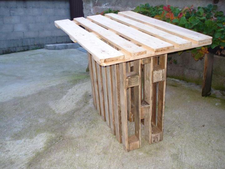 upcycled wooden pallet bar table
