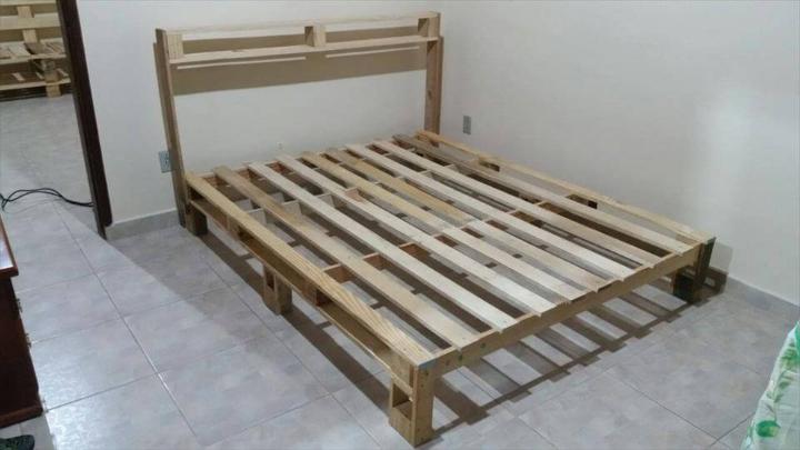 handcrafted pallet rustic bed frame