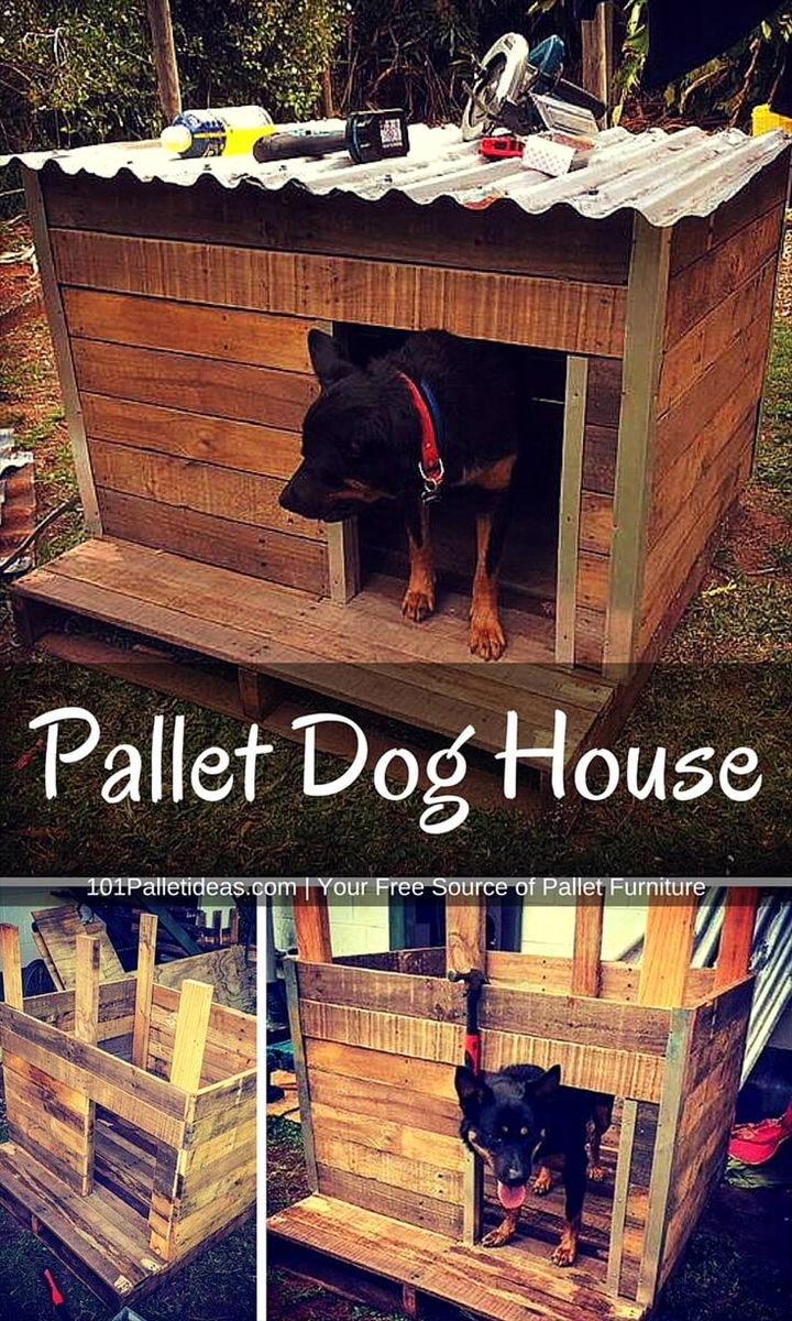 Easy diy pallet cheap dog house