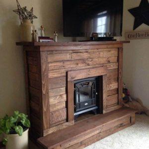 self-installed pallet fireplace