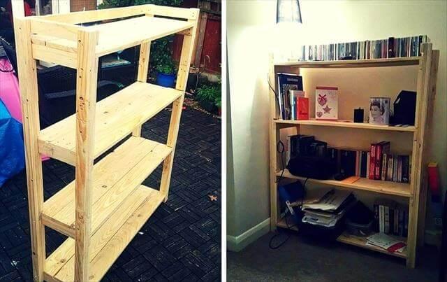 Build A Pallet Bookcase Bookshelves, Pallet Bookshelves Diy