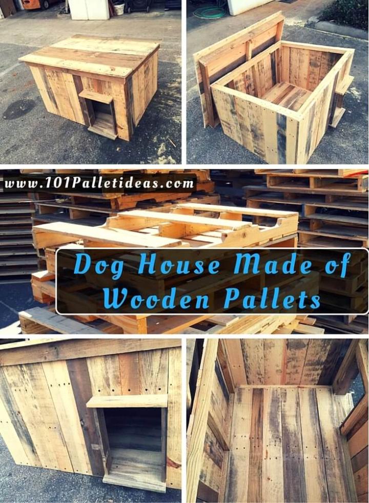 Dog House Made of Wooden Pallets - Easy Pallet Ideas