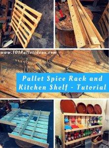 Pallet Spice Rack and Kitchen Shelf - Tutorial - Easy Pallet Ideas