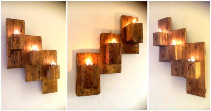 Pallet Wall Mounted Candle Holders - Easy Pallet Ideas