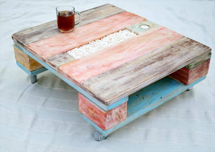 diy pallet colorful pallet with wheels