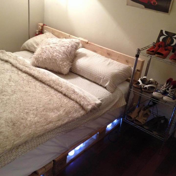 pallet bed with under lights