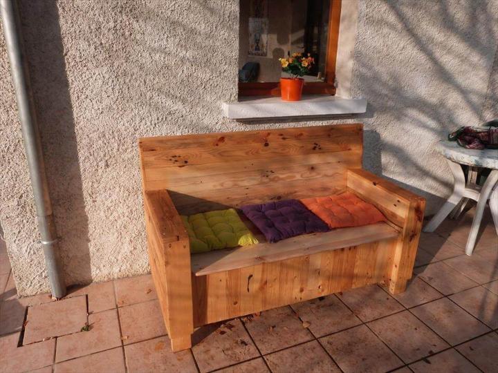 pallet bench with storage