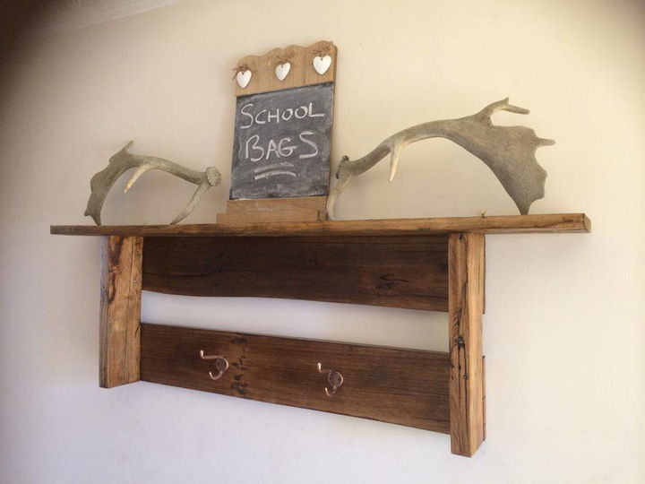 Pallet Wood Wall Shelf And Coat Rack Easy Pallet Ideas