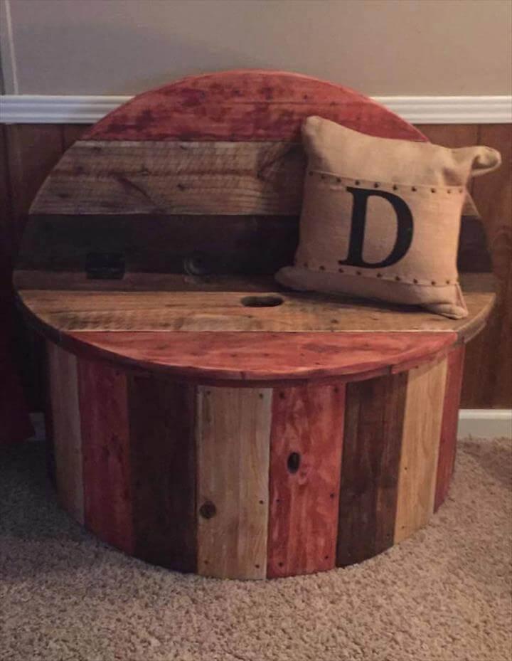 pallet and cable spool chair