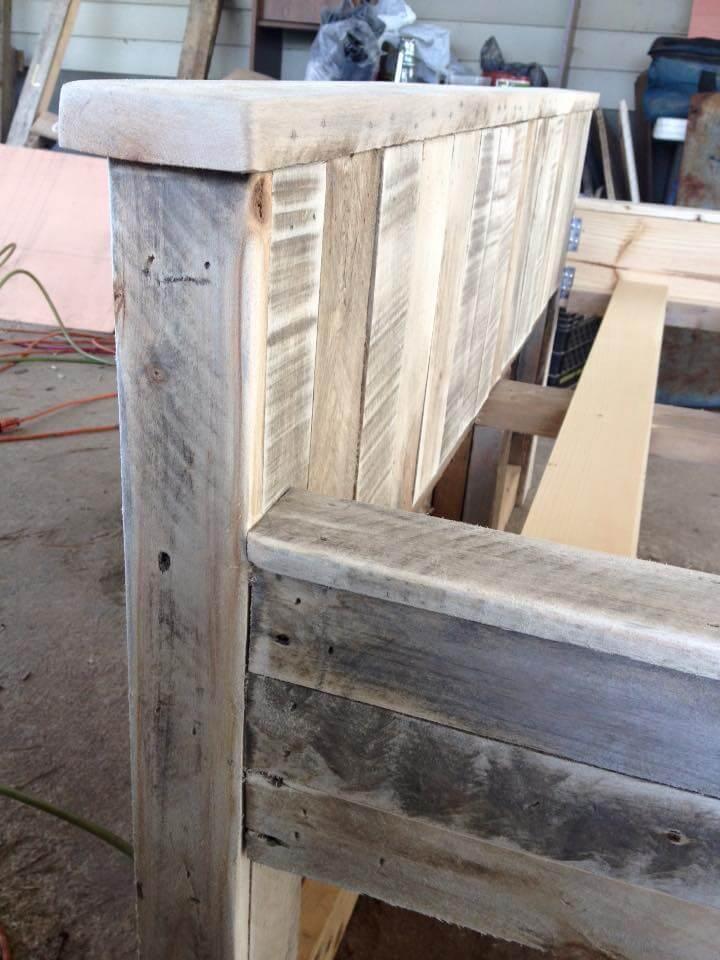 diy pallet bed frame with headboard