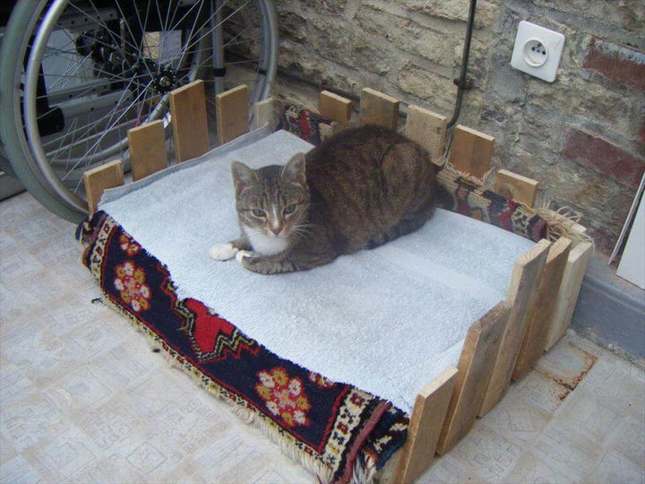 cat bed made of pallets